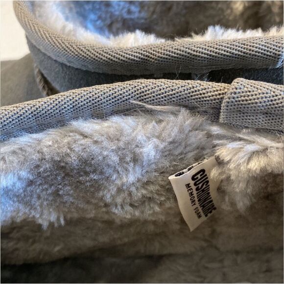 Cushionare Memory Foam Suede Grey Faux Fur Lined Soft Comfy Ankle Booties size 9 - Picture 4 of 5